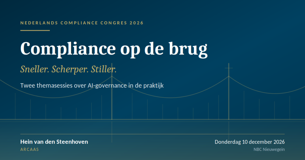 Compliance op de brug: Hein van den Steenhoven op het Nederlands Compliance Congres 2026