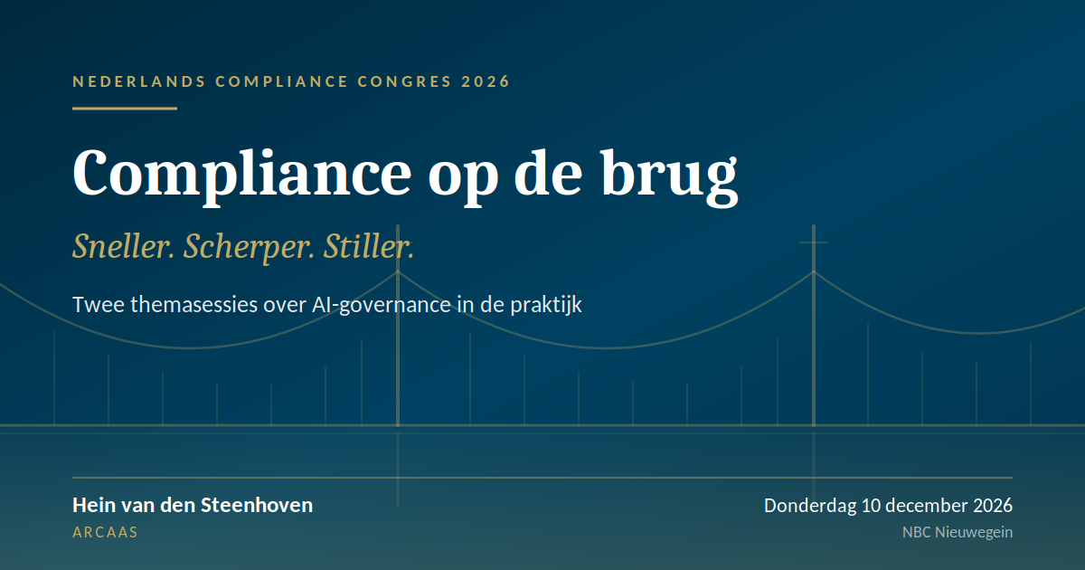 Compliance op de brug: Hein van den Steenhoven op het Nederlands Compliance Congres 2026